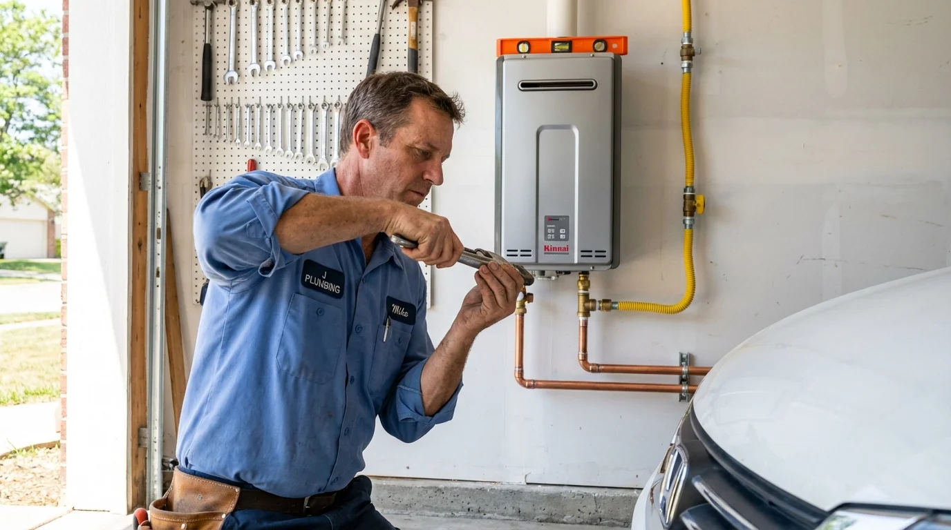 Tankless water heater installation by a Johns Plumbing LLC plumber in Burtonsville